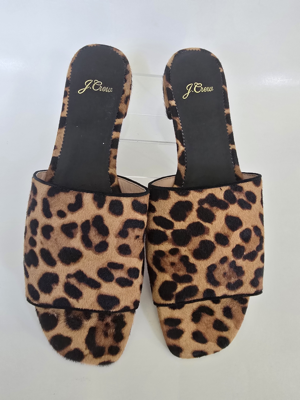 J.Crew Abbie calf hair slides sandals size 10 - Picture 3 of 5